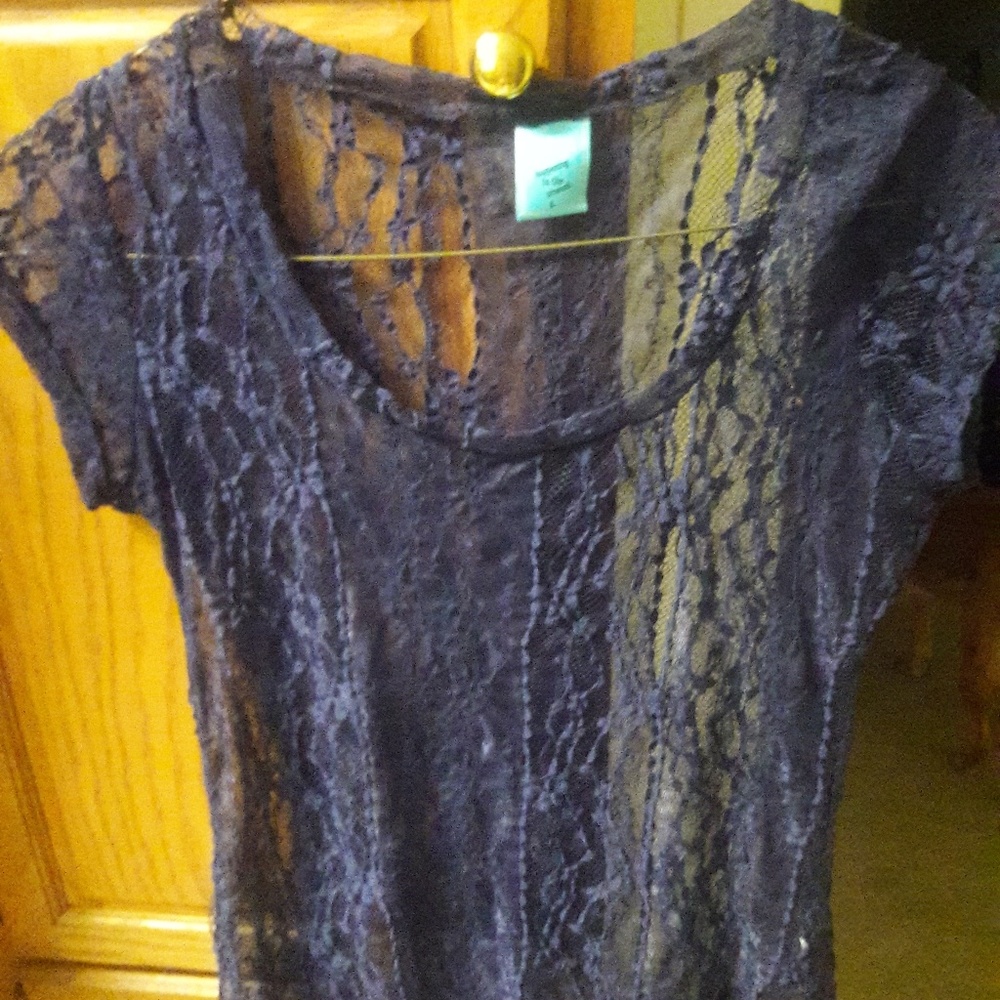 Dark blue lace shirt